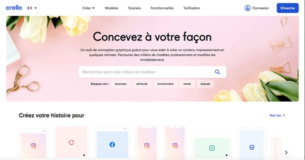 illustration crello concepteur logiciel web site design