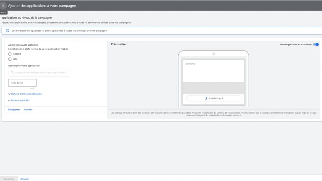 application annonces 2
