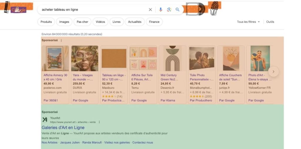 google shopping emplacement publicitaire 2 1