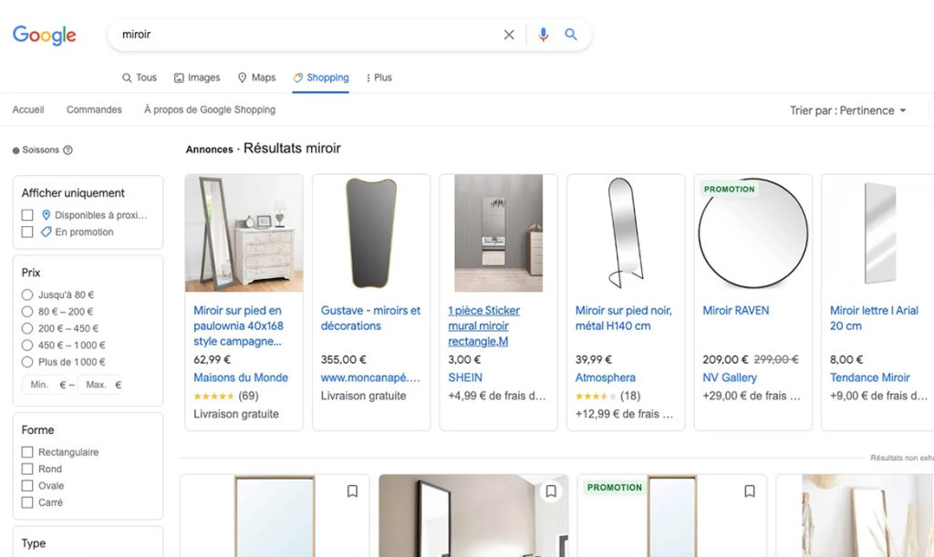 campagne google shopping