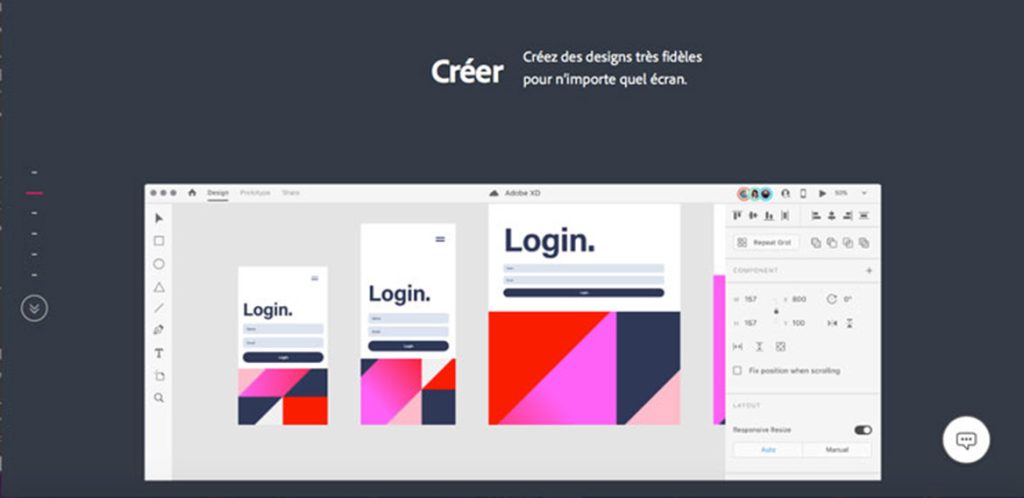 illustration adobe xd concepteur logiciel web site design