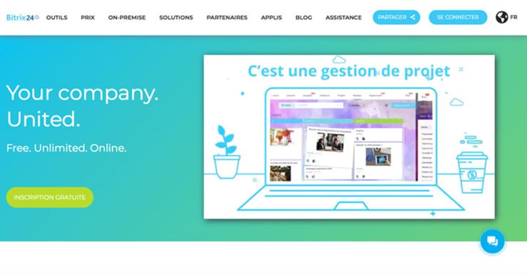 illustration bitrix24 crm landing page web site design