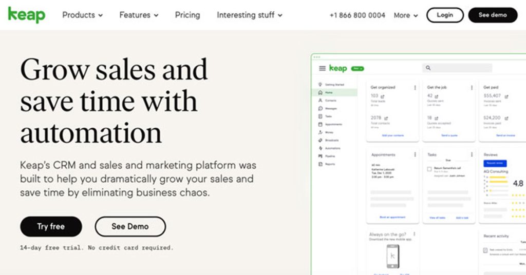 illustration keap crm landing page web site design