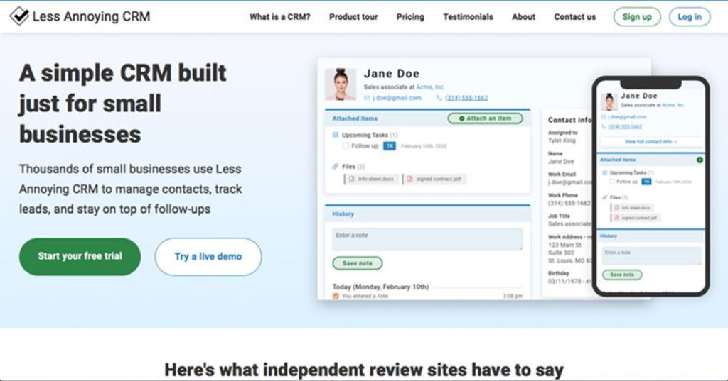 illustration less annoying crm landing page web site design