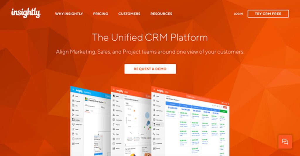 illustration insightly crm landing page web site design