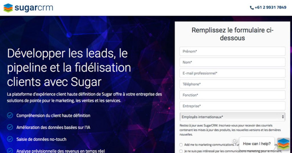 illustration sugar crm landing page web site design
