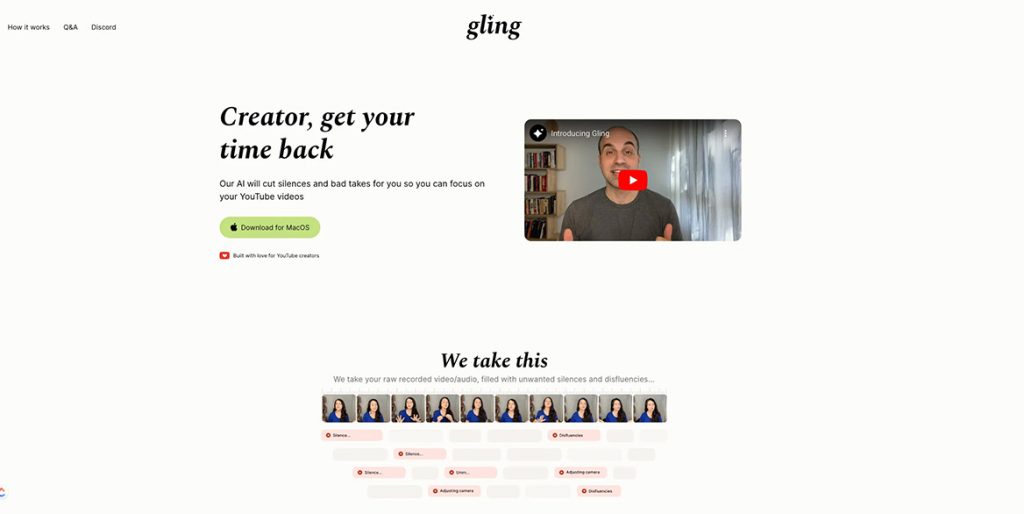 logiciel montage video atutomatique ia inteligence artificielle gling