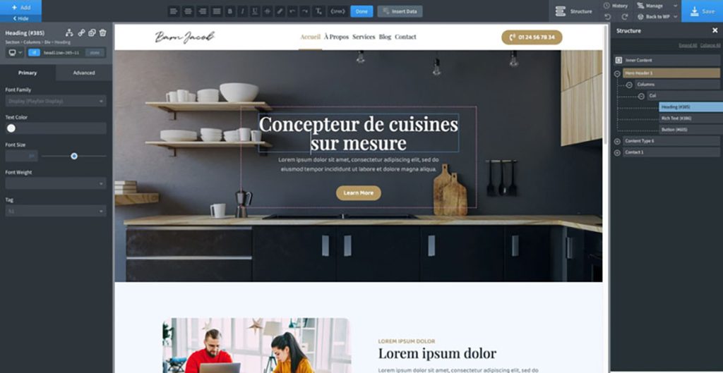 builder de page web no code oxygen