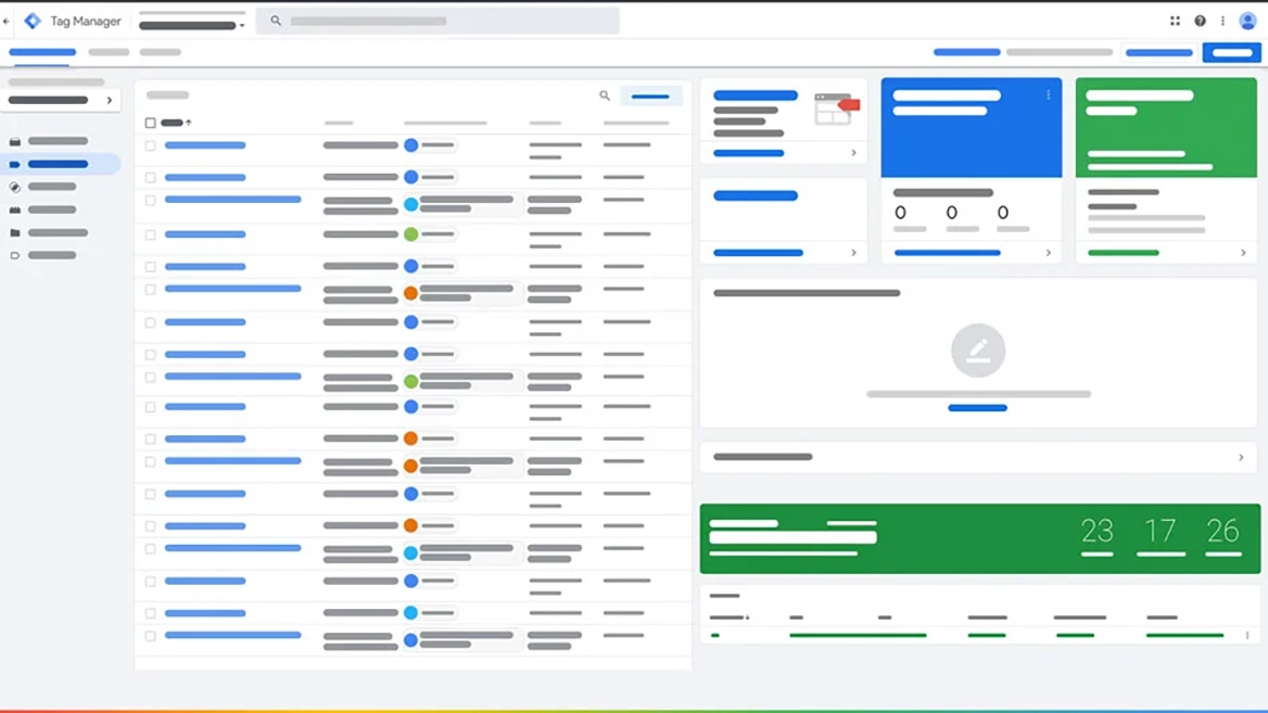 interface google tag manager